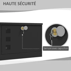 Boite aux lettres murale verrouillable 2 clés matériel de montage inclus dim. 36,5 x 11,5 x 29 cm métal anthracite-Homcom New