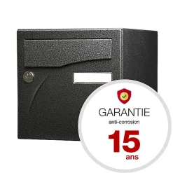 Boite aux lettres Préface 2 portes Noir décor RAL 9005D-Renz Sale