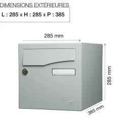 Boite aux lettres Préface 1 porte Gris polaire mat RAL 9006 M-Renz Online