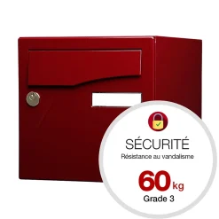Boite aux lettres Préface 1 porte Rouge pourpre brillant RAL 3004B-Renz Online