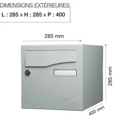 Boite aux lettres Préface 2 portes Gris polaire mat RAL 9006 M-Renz Sale