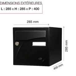 Boite aux lettres Préface 2 portes Noir mat RAL 9005M^Renz