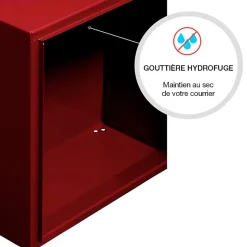 Boite aux lettres Préface compact Rouge pourpre brillant 3004B-Renz Hot