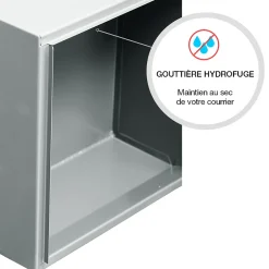 Boite aux lettres Préface compact Gris polaire mat RAL 9006 M^Renz Best