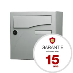 Boite aux lettres Préface compact Gris polaire mat RAL 9006 M^Renz Best