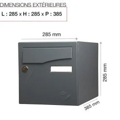 Boite aux lettres Préface 1 porte Gris anthracite mat RAL 7016 M-Renz