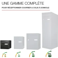 Boite aux lettres Préface 1 porte Noir décor RAL 9005D^Renz New