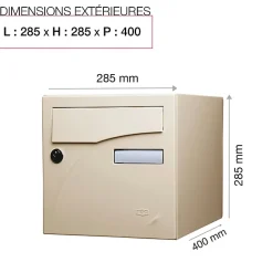 Boite aux lettres Préface 2 portes Ivoire brillant RAL 1015B-Renz Outlet