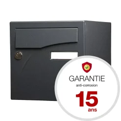 Boite aux lettres Préface 2 portes Noir Sablé RAL 2100 MS-Renz Best