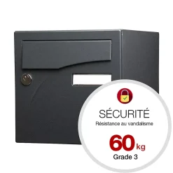 Boite aux lettres Préface 2 portes Noir Sablé RAL 2100 MS-Renz Best