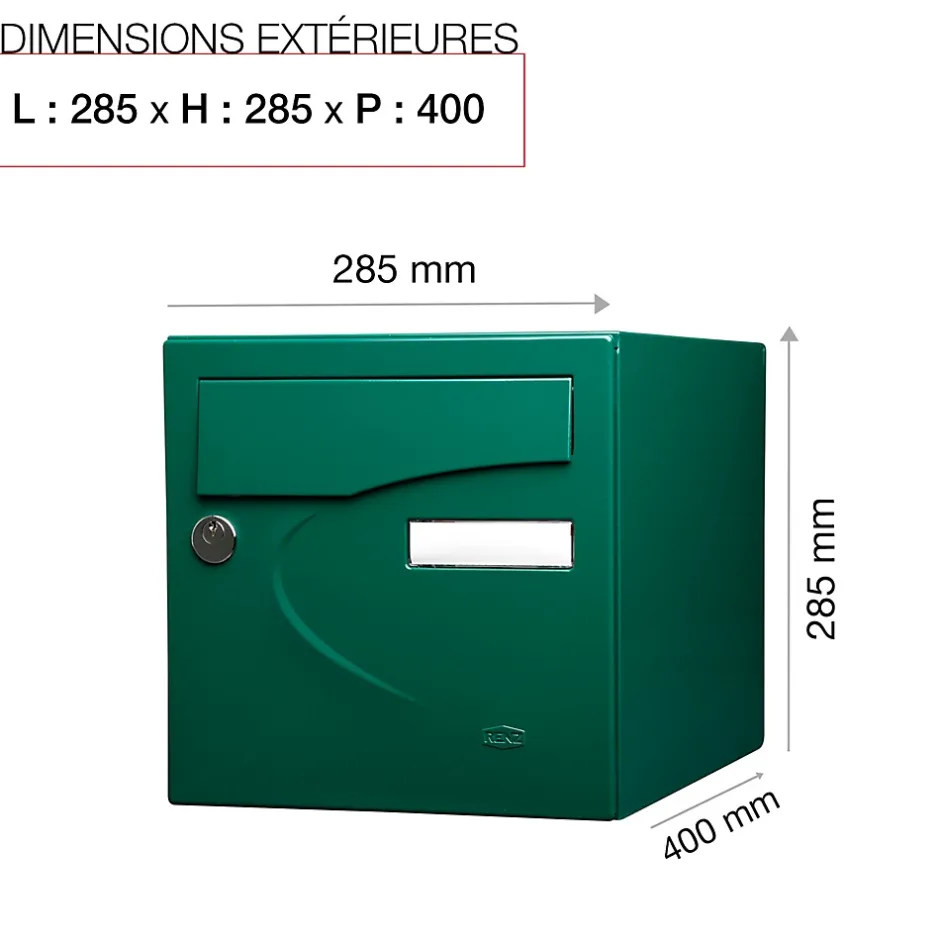 Boite aux lettres Préférence 2 portes vert brillant 6005B-Renz Outlet