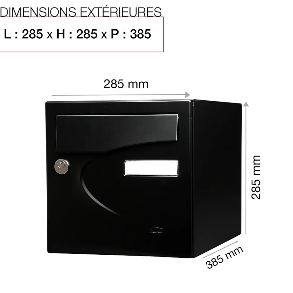 Boite aux lettres Préférence 1 porte noir mat 9005M^Renz