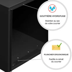 Boite aux lettres Préférence 1 porte noir mat 9005M^Renz