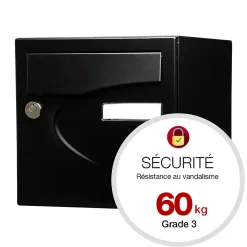 Boite aux lettres Préférence 1 porte noir mat 9005M^Renz