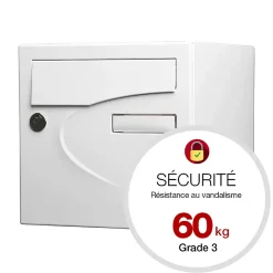 Boite aux lettres Préférence 1 porte blanc brillant 9016B-Renz Online