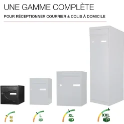 Boite aux lettres Préférence 2 portes noir décor RAL 9005D-Renz Discount