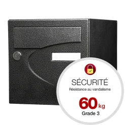 Boite aux lettres Préférence 2 portes noir décor RAL 9005D-Renz Discount