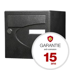 Boite aux lettres Préférence 2 portes noir décor RAL 9005D-Renz Discount