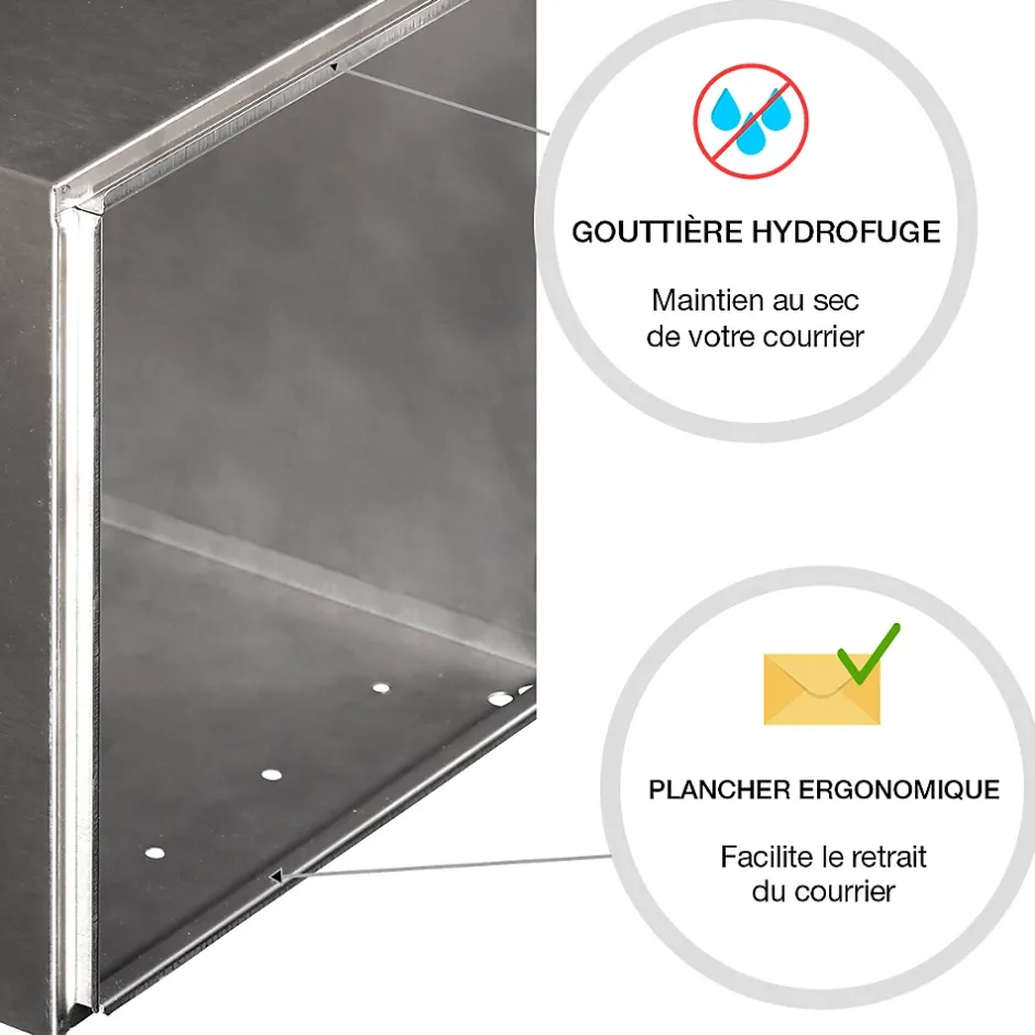 Boite aux lettres Rivage 1 porte inox brossé^Renz Online