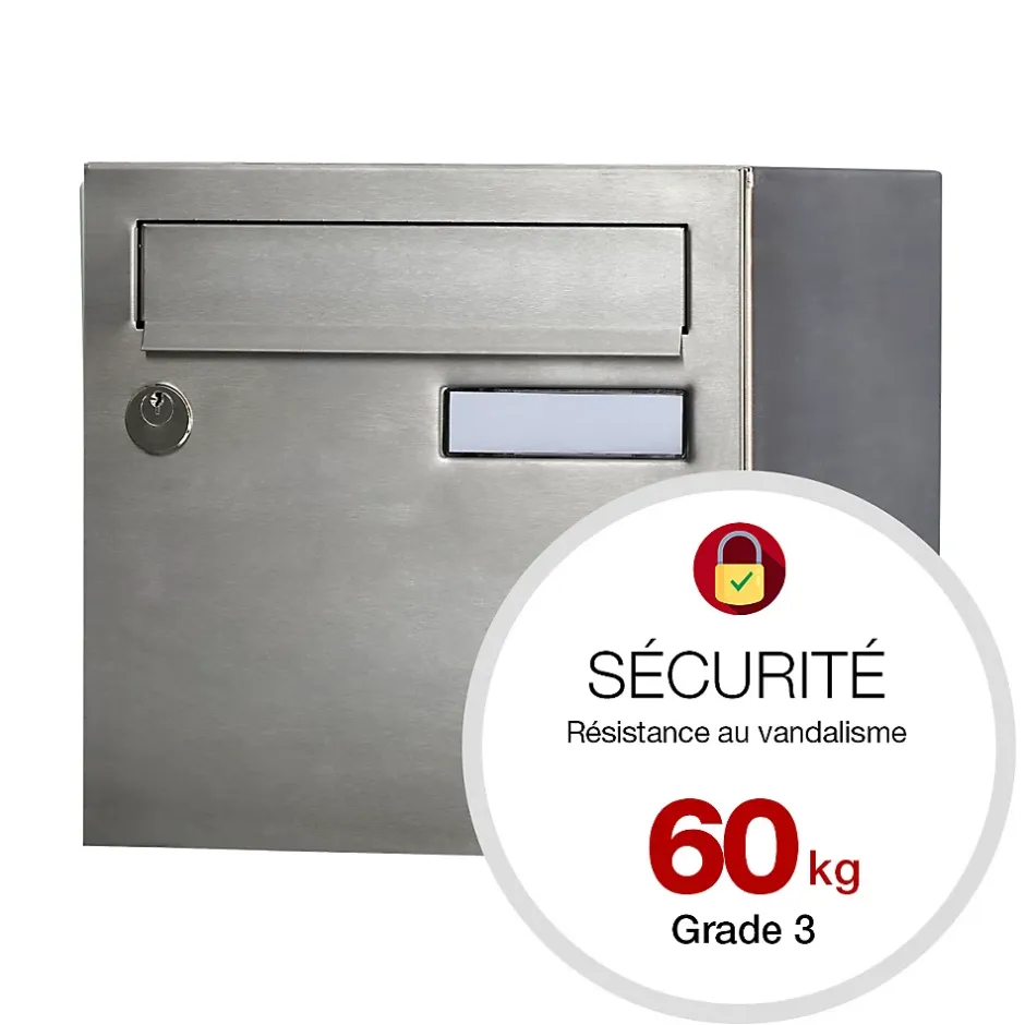 Boite aux lettres Rivage 1 porte inox brossé^Renz Online