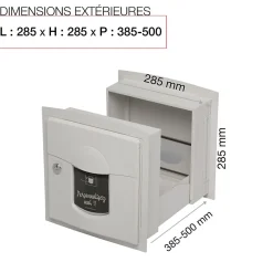 Boite aux lettres Soléa à encastrer 2 portes Blanc mat 9010M-Renz Discount