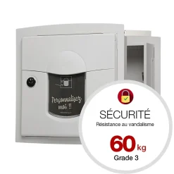 Boite aux lettres Soléa à encastrer 2 portes Blanc mat 9010M-Renz Discount