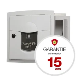 Boite aux lettres Soléa à encastrer 2 portes Blanc mat 9010M-Renz Discount