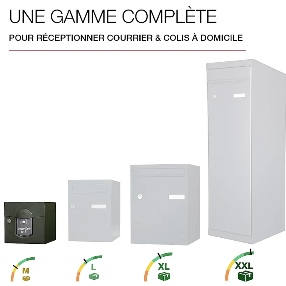Boite aux lettres Soléa 1 porte Vert mat sablé RAL 6007 MS^Renz Outlet