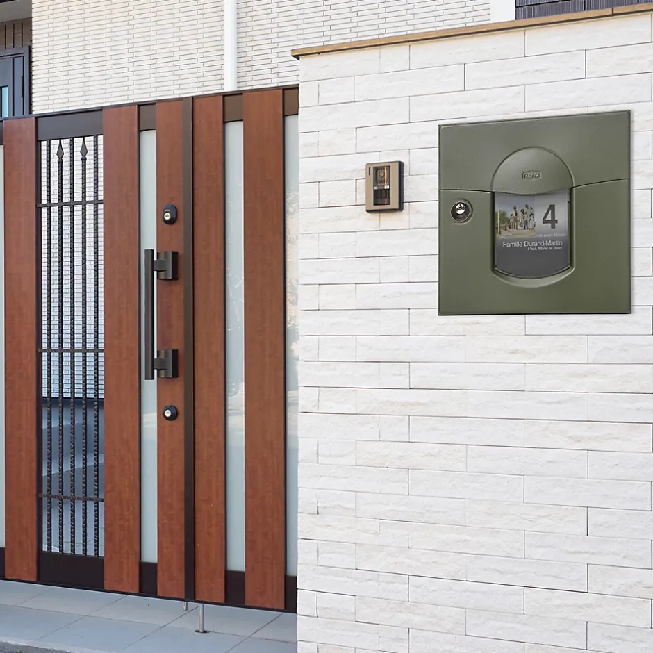 Boite aux lettres Soléa 1 porte Vert mat sablé RAL 6007 MS^Renz Outlet