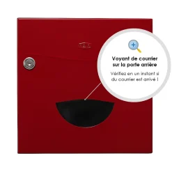 Boite aux lettres Soléa 2 portes rouge 3004 B-Renz Discount