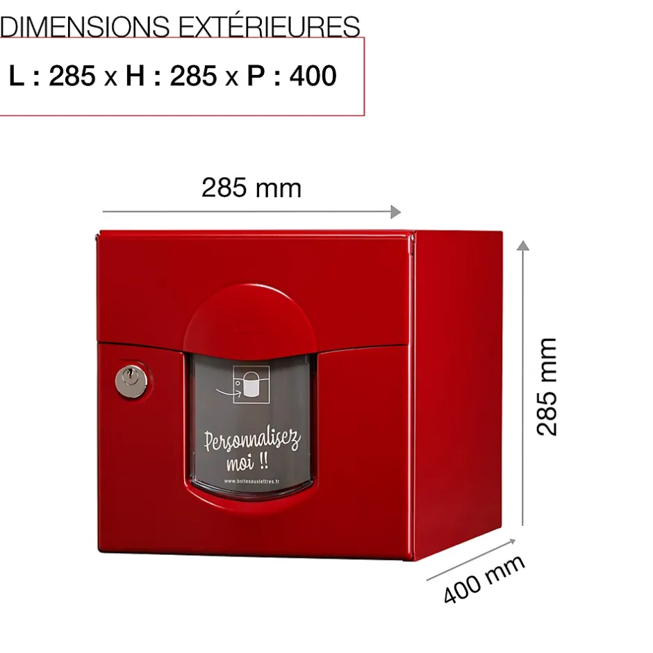 Boite aux lettres Soléa 2 portes rouge 3004 B-Renz Discount