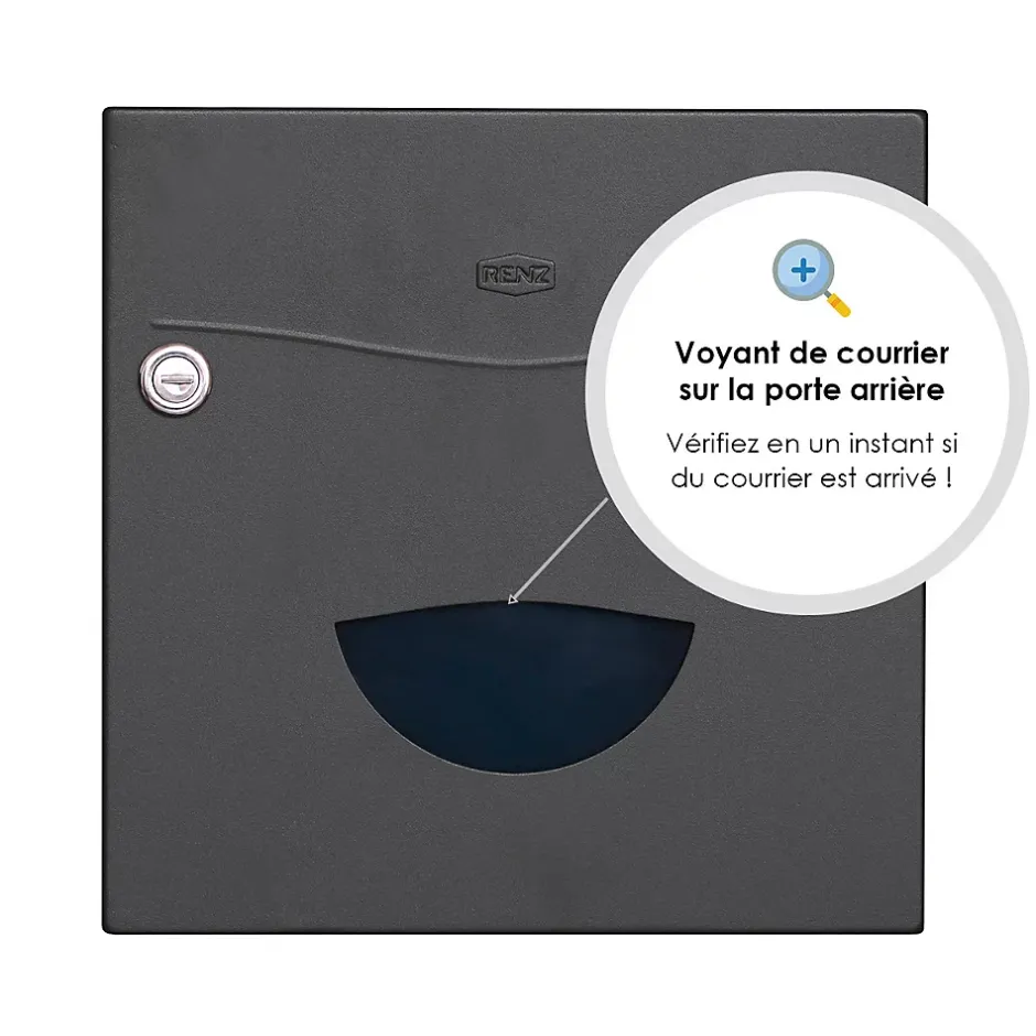 Boite aux lettres Soléa 2 portes Gris anthracite aspect sablé REN 0206MS-Renz Best