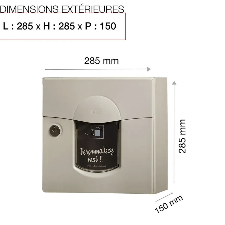 Boite aux lettres Soléa compact Ton pierre aspect sablé RAL 1013MS-Renz Outlet