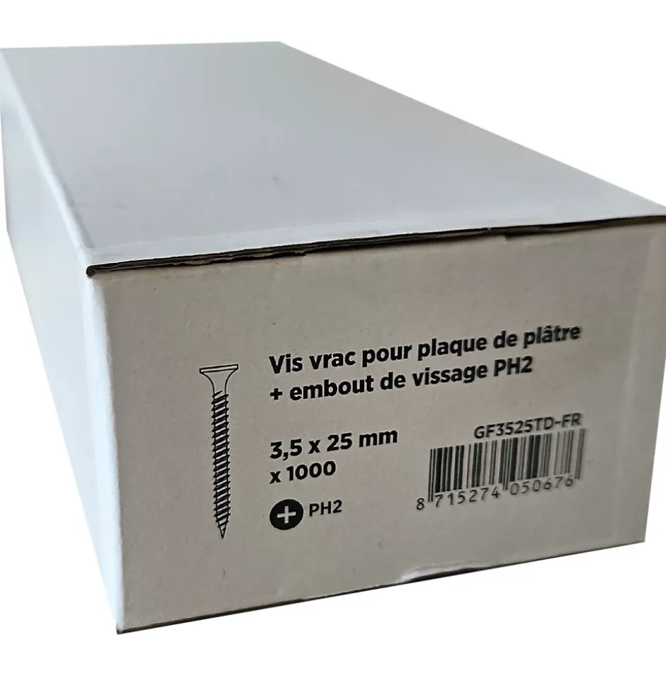 Boite De 1000 Vis Vrac 3.5x25mm - Gf525td-fr + 1 Embout Ph2^Senco Outlet