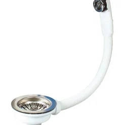 Bonde à panier avec trop plein, plateau chromé Diamètre 114 -^Nicoll Best