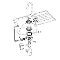 Bonde à panier pour évier 90mm avec commande à câble-Wirquin Sale