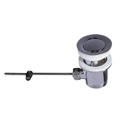 Bonde à tirette chromée avec trop-plein pour vasque-Wirquin Clearance