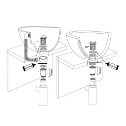 Bonde chromée quick-clac avec trop-plein pour vasque-Flomasta Hot