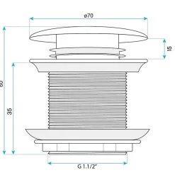 Bonde De Baignoire Black, brass^Rea New