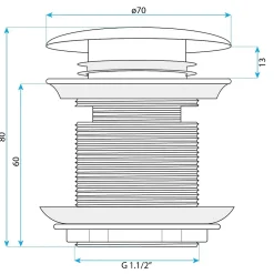 Bonde De Baignoire Klik-Klak 6Cm Black 7X7X8Cm-Rea Online