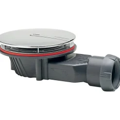 Bonde de douche - Slim + - - Extra-plat - Receveur Diamètre 90 mm - Sortie Diamètre 40 mm - Dôme ABS chromé-Wirquin Best