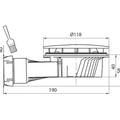 Bonde de douche - Slim + - - Extra-plat - Receveur Diamètre 90 mm - Sortie Diamètre 40 mm - Dôme ABS chromé-Wirquin Best