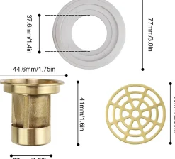 Bonde de douche, bouchon de douche avec anneau en caoutchouc, bouchon de douche en cuivre^Deko Hot