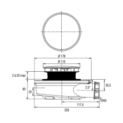 Bonde de douche extra plate Flush Ø90mm^Valentin Sale