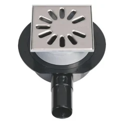 Bonde de douche sortie horizontale avec grille carrée^Wedi Discount