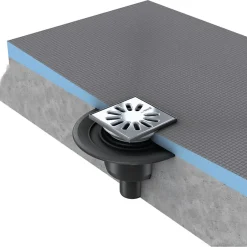 Bonde de douche sortie verticale avec grille carrée^Wedi Best