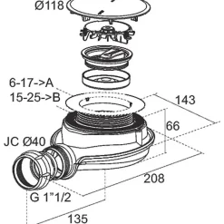 Bonde de douche Turboflow XS Magnetech --Nicoll Hot