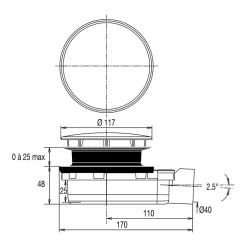 Bonde de douche ultra plate Smart Ø90mm^Valentin Discount