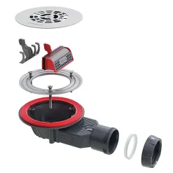 Bonde de douche SLIM + ø40 mm grille plate inox brossé-Wirquin Best