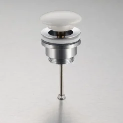 Bonde de lavabo en laiton Click-Clack modèle D universelle pour lavabo 1/4 de pouce avec tête en céramique blanche^Balneo Sale